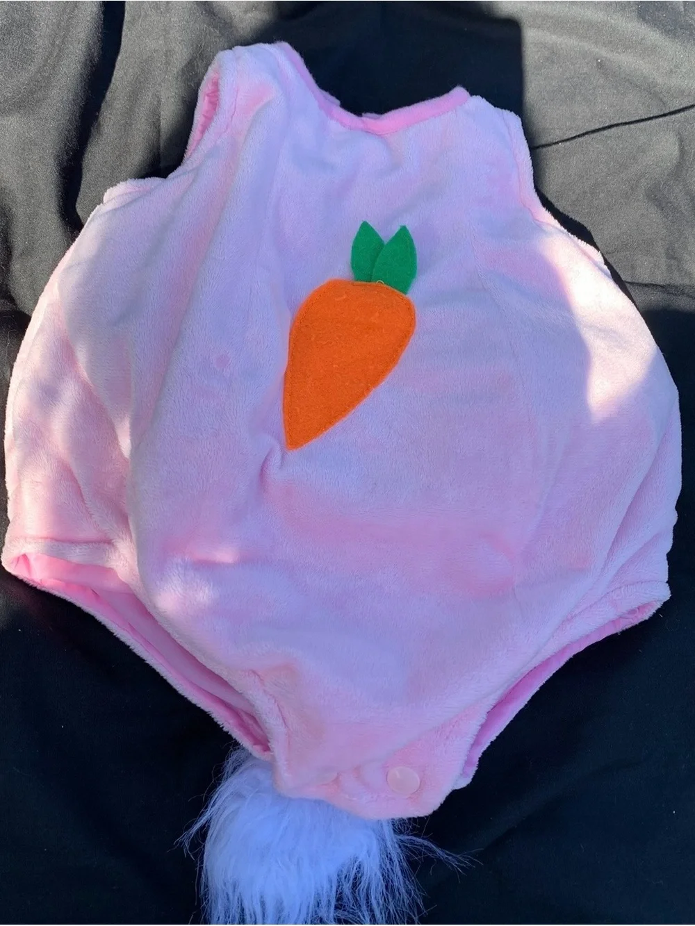 Dress up america Plush Bunny costume with Carrot Applique Iinfant 0-6 month